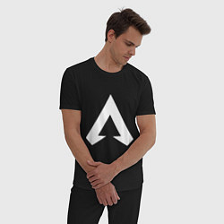 Пижама хлопковая мужская Apex Symbol, цвет: черный — фото 2