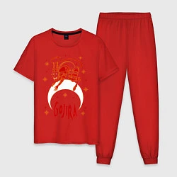 Пижама хлопковая мужская Gojira: Evil Demon, цвет: красный