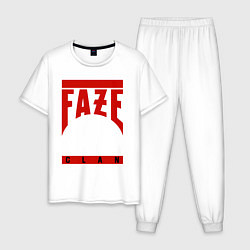 Пижама хлопковая мужская FaZe Clan, цвет: белый
