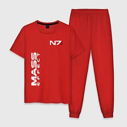 Пижама хлопковая мужская MASS EFFECT N7, цвет: красный