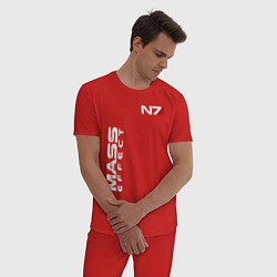 Пижама хлопковая мужская MASS EFFECT N7, цвет: красный — фото 2