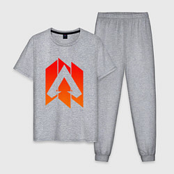 Пижама хлопковая мужская Apex Legends: Symbol, цвет: меланж
