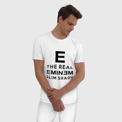 Пижама хлопковая мужская The real eminem, цвет: белый — фото 2