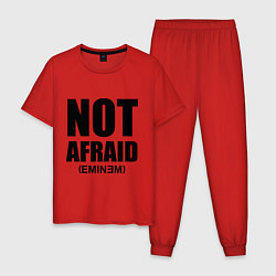 Пижама хлопковая мужская Not Afraid, цвет: красный