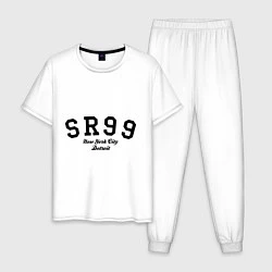 Пижама хлопковая мужская SR99 NY, цвет: белый