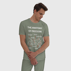 Пижама хлопковая мужская The Anatomy of Freedom, цвет: авокадо — фото 2