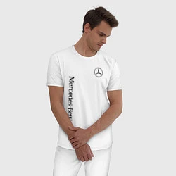 Пижама хлопковая мужская MERCEDES-BENZ, цвет: белый — фото 2