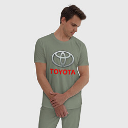 Пижама хлопковая мужская TOYOTA, цвет: авокадо — фото 2