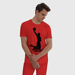 Пижама хлопковая мужская Jordan Basketball, цвет: красный — фото 2