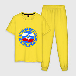 Пижама хлопковая мужская Emercom Russia, цвет: желтый