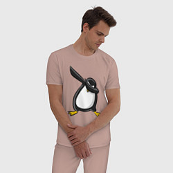 Пижама хлопковая мужская DAB Pinguin, цвет: пыльно-розовый — фото 2