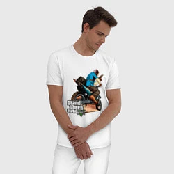 Пижама хлопковая мужская GTA 5: Motorbuster, цвет: белый — фото 2