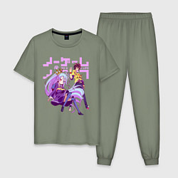 Пижама хлопковая мужская No Game No Life, цвет: авокадо