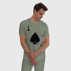 Пижама хлопковая мужская Пиковый туз, цвет: авокадо — фото 2