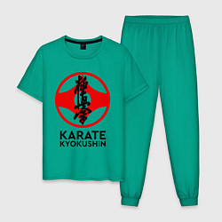 Пижама хлопковая мужская Karate Kyokushin, цвет: зеленый