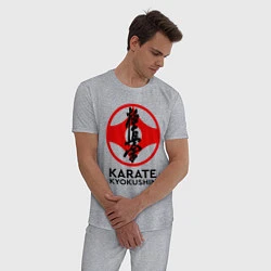 Пижама хлопковая мужская Karate Kyokushin, цвет: меланж — фото 2