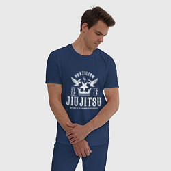 Пижама хлопковая мужская Джиу Джитсу, цвет: тёмно-синий — фото 2