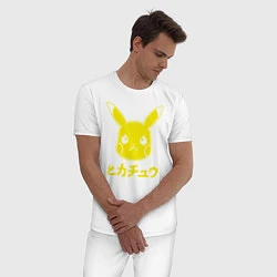 Пижама хлопковая мужская Japanese Pika, цвет: белый — фото 2