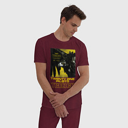 Пижама хлопковая мужская TOP: TRENCH, цвет: меланж-бордовый — фото 2