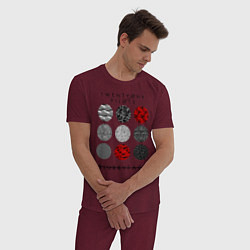 Пижама хлопковая мужская TOP: Blurryface, цвет: меланж-бордовый — фото 2