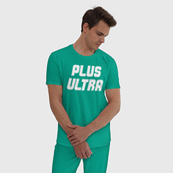 Пижама хлопковая мужская MHA - PLUS ULTRA белый, цвет: зеленый — фото 2
