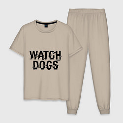 Пижама хлопковая мужская Watch Dogs, цвет: миндальный