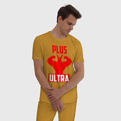Пижама хлопковая мужская PLUS ULTRA красный, цвет: горчичный — фото 2