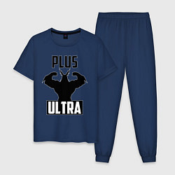 Пижама хлопковая мужская PLUS ULTRA черный, цвет: тёмно-синий