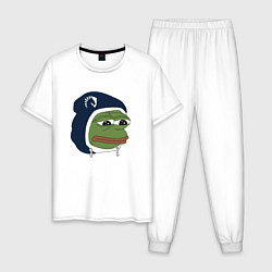 Пижама хлопковая мужская Pepe Liquid, цвет: белый