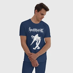 Пижама хлопковая мужская Ghostemane, цвет: тёмно-синий — фото 2