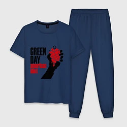 Пижама хлопковая мужская Green Day: American idiot, цвет: тёмно-синий