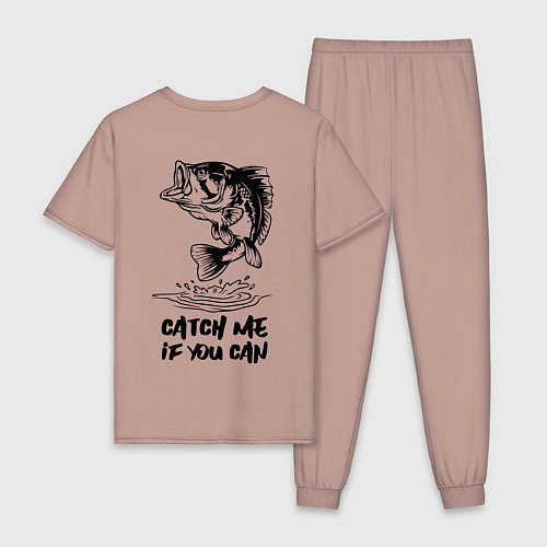 Мужская пижама Catch me if you can / Пыльно-розовый – фото 2