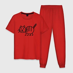 Мужская пижама Рисунок кота
