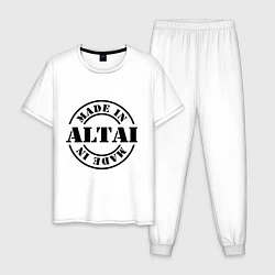 Пижама хлопковая мужская Made in Altai, цвет: белый