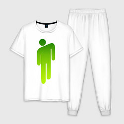 Пижама хлопковая мужская Billie Eilish: Green Manikin, цвет: белый
