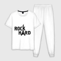 Пижама хлопковая мужская Rock hard, цвет: белый