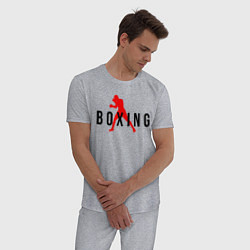 Пижама хлопковая мужская Boxing indastry, цвет: меланж — фото 2