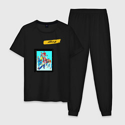 Пижама хлопковая мужская Ateez, цвет: черный