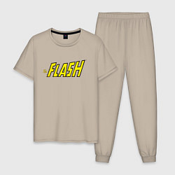 Пижама хлопковая мужская The Flash, цвет: миндальный