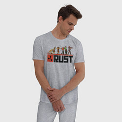 Пижама хлопковая мужская Evolution Rust, цвет: меланж — фото 2