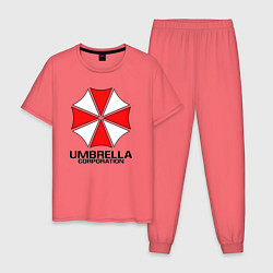 Пижама хлопковая мужская UMBRELLA CORP, цвет: коралловый