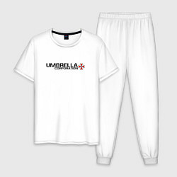 Пижама хлопковая мужская UMBRELLA CORP, цвет: белый