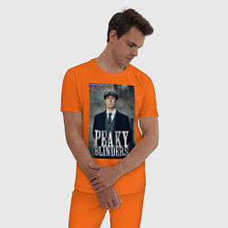 Пижама хлопковая мужская Острые козырьки, цвет: оранжевый — фото 2
