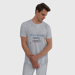 Пижама хлопковая мужская Code - sleep, цвет: меланж — фото 2