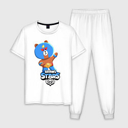 Пижама хлопковая мужская BRAWL STARS EL BROWN, цвет: белый