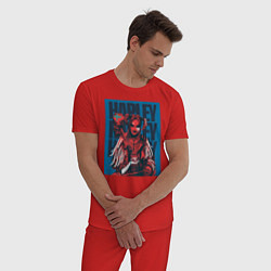 Пижама хлопковая мужская Harley Quinn Harley Quinn, цвет: красный — фото 2