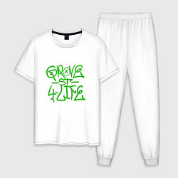 Пижама хлопковая мужская Grove Street, цвет: белый