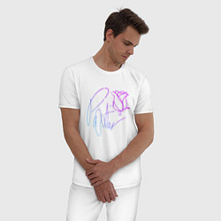 Пижама хлопковая мужская ТИКТОКЕР - PAYTON MOORMEIE цвета белый — фото 2