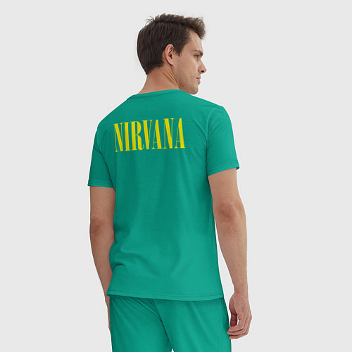 Мужская пижама NIRVANA на спине / Зеленый – фото 4
