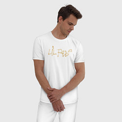 Пижама хлопковая мужская LIL PEEP GOLDEN LOGO, цвет: белый — фото 2